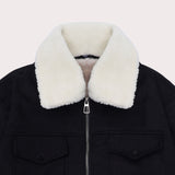 Men Regular Fit Fur Jacket – Black - Harwage