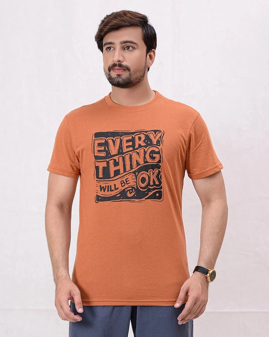 Men Copper Printed T-Shirt - Harwage