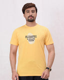 Men Printed T-Shirt - Buff Yellow - Harwage