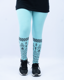 Women Printed Leggings – Bright Sky Blue