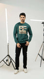 Men Regular Fit Sweatshirt - Green - Harwage