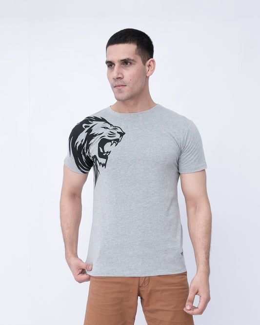 Men Graphic T Shirts - Grey