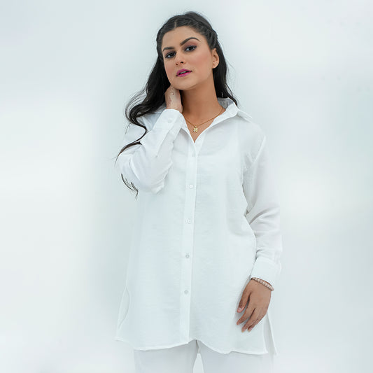 Women Basic Co-Ord Set - White - Harwage