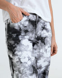 Women Tie & Dye Wide Leg Jeans – Black