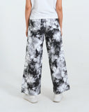 Women Tie & Dye Wide Leg Jeans – Black