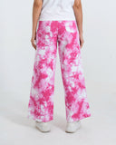 Women Tie & Dye Wide Leg Jeans – Fuchsia Pink