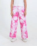 Women Tie & Dye Wide Leg Jeans – Fuchsia Pink