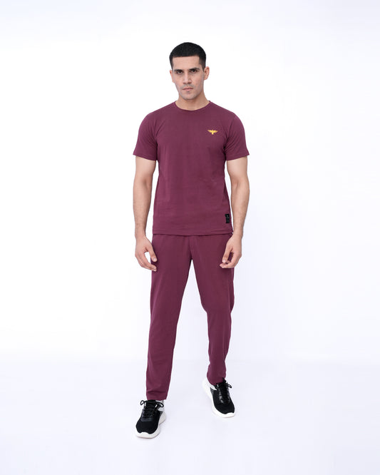 Men’s Solid Maroon Co-ord Set – Maroon Banner